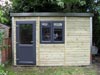 2.5m x 3.5m Pent office with combined tool shed