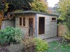 3.0m x 3.0m Pent with picture window and roof overhang