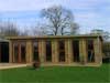 3.5m x 7.5m Pent with custom windows and wooden facia