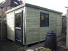2.5m x 5.0m Pent with combined tood shed