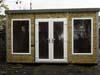 2.0m x 3.5m Pent with white uPVC picture windows