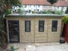 4.5m x 3.0m Pent with graphite grey uPVC door and windows