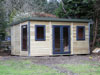 5.5m x 3.0m pent workshop with graphite french doors & picture window, from £call (inc. VAT)