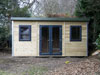 5.5m x 3.0m pent workshop with graphite french doors & picture window, from £call (inc. VAT)