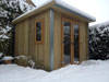 2.5m x 2.5m pent workshop with light oak french doors & medium window, from £call (inc. VAT)