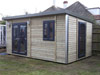 4.5m x 3.0m pent garden workshop with graphite double door set, single door and double window, from £call (inc. VAT)